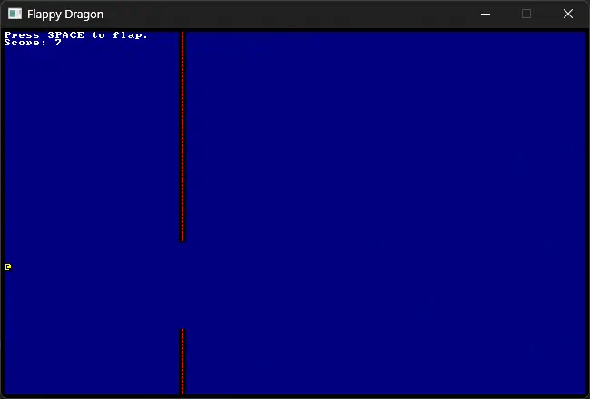 a version of Flappy Bird using terminal characters