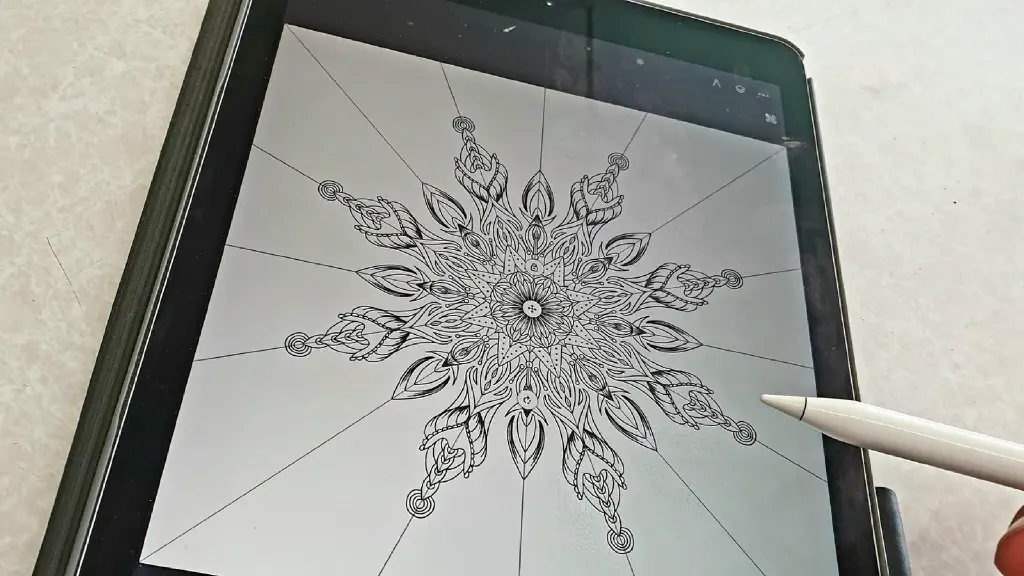 iPad with in progress symmetry sketch