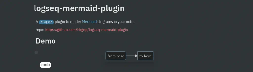 Logseq screenshot showing rendered diagram and page content without tree