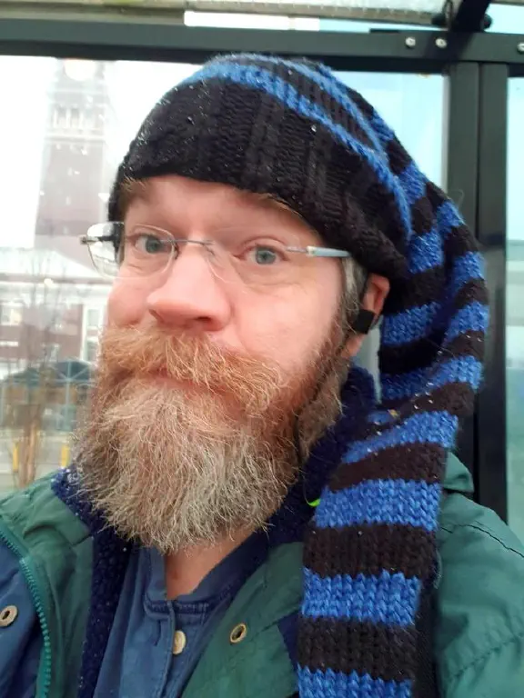 Selfie with long stocking cap
