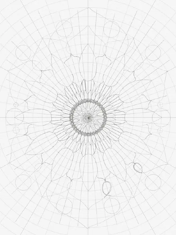 Radial symmetry sketch in pencil