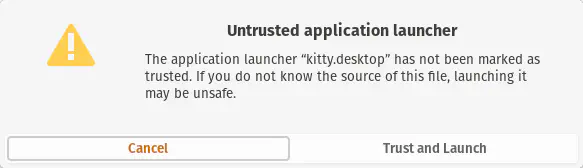 GNOME trust dialog
