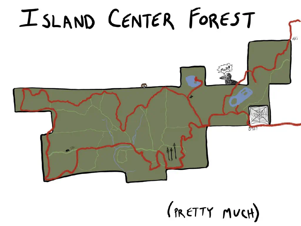 A map of the trails I covered, more or less
