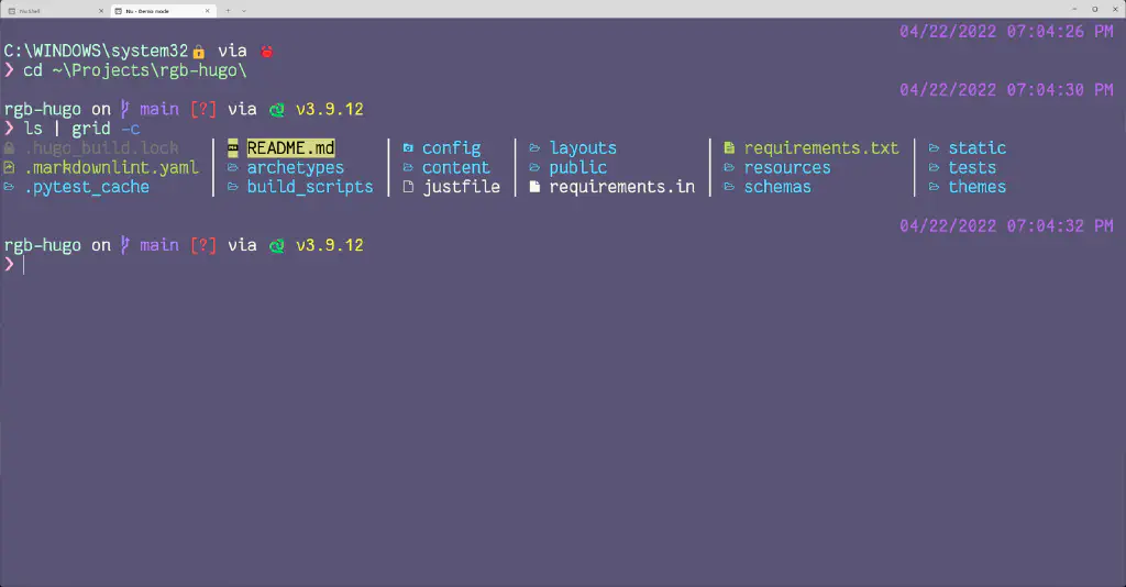 Nushell with Fairy Floss theme and a Starship prompt