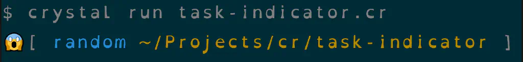 Output of task-indicator.cr showing something due today