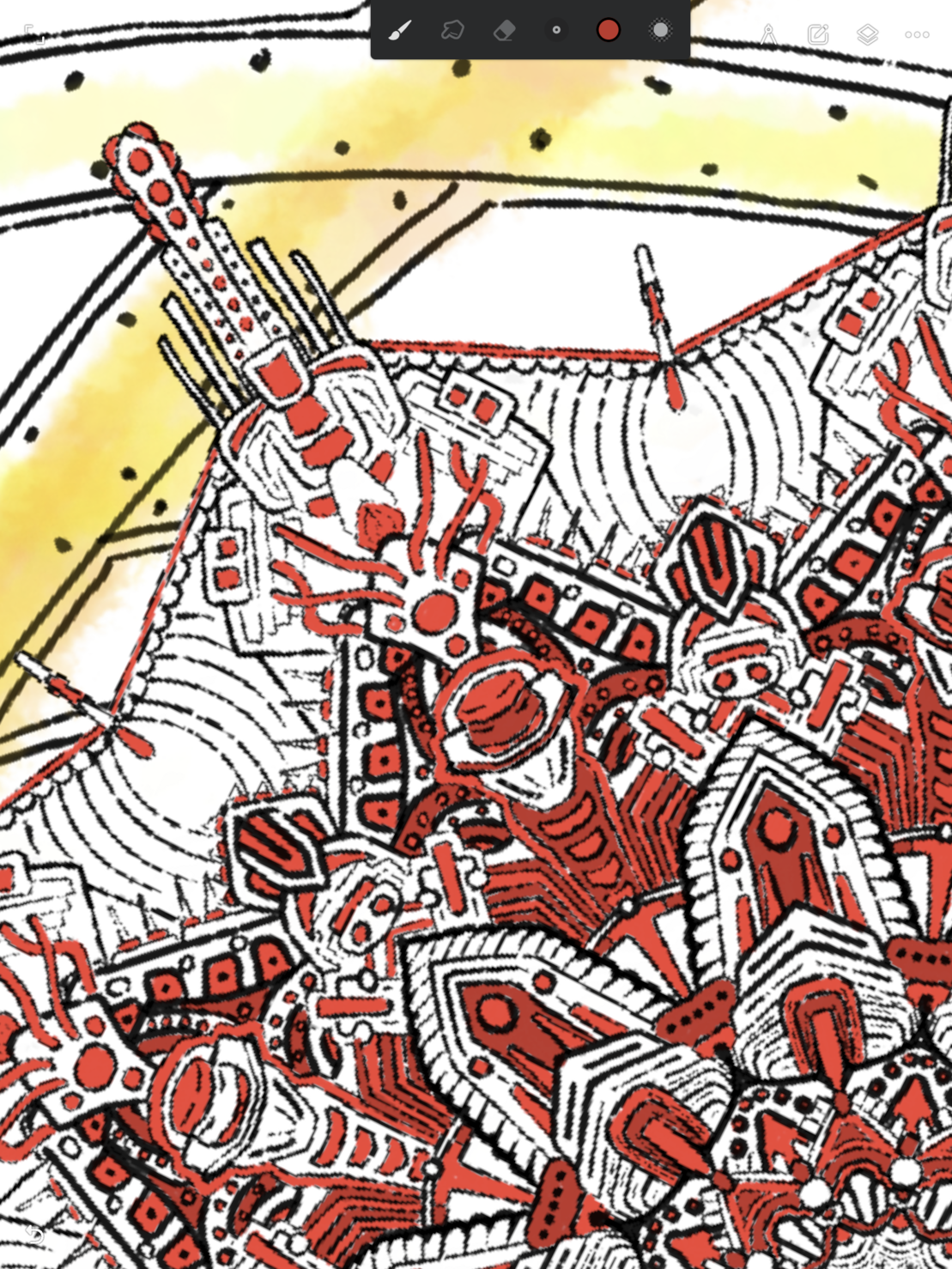 Screenshot of drawing in progress in infinite painter app