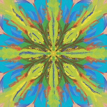 primarily green symmetric digital painting