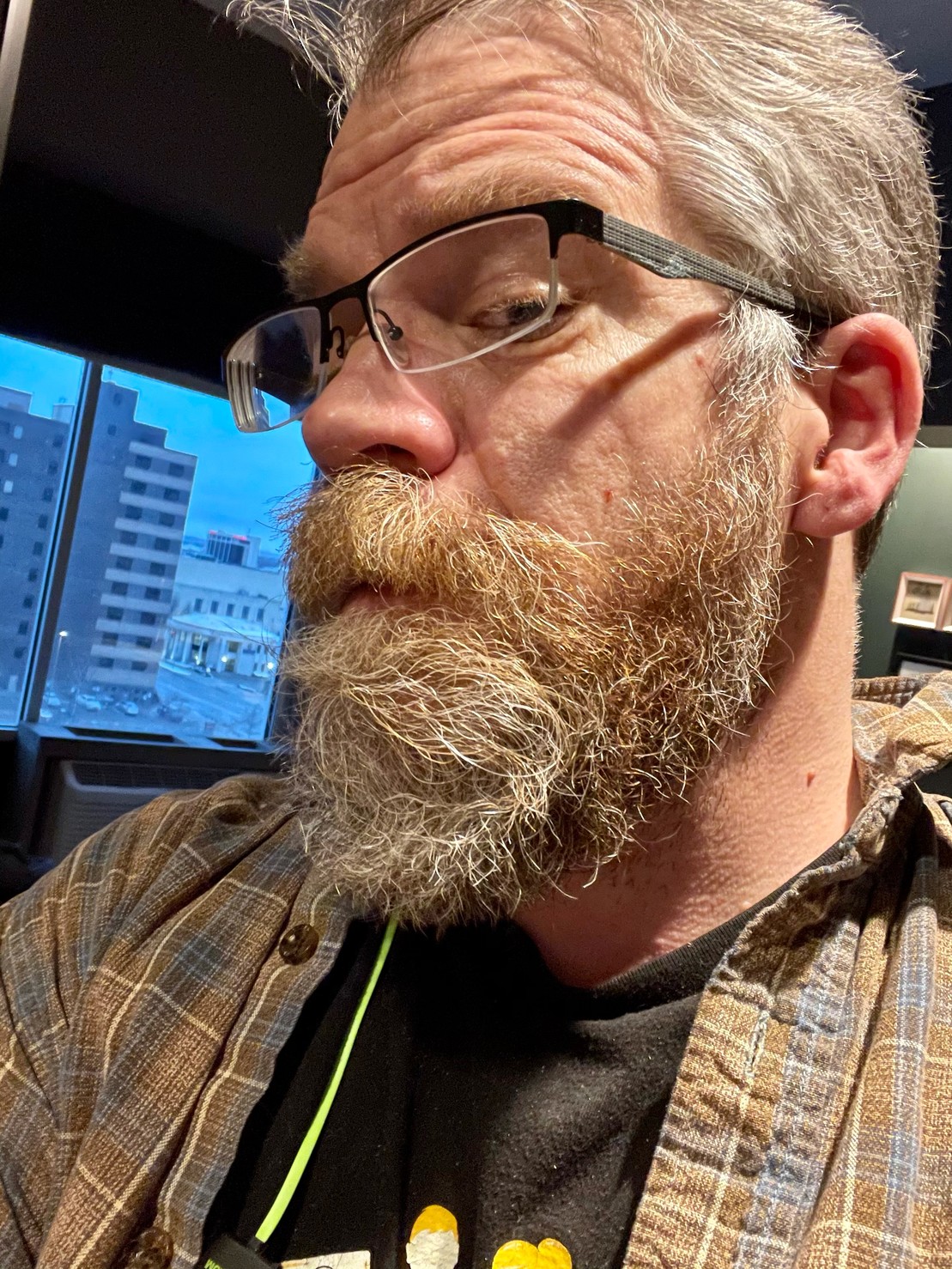 Scruffy disheveled selfie