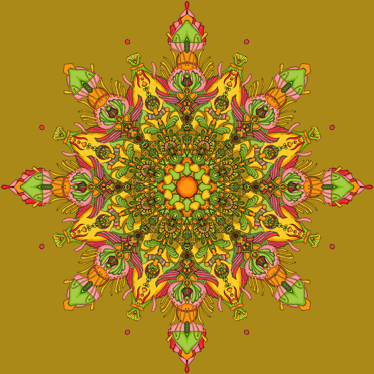 Colored and shaded radial symmetry image