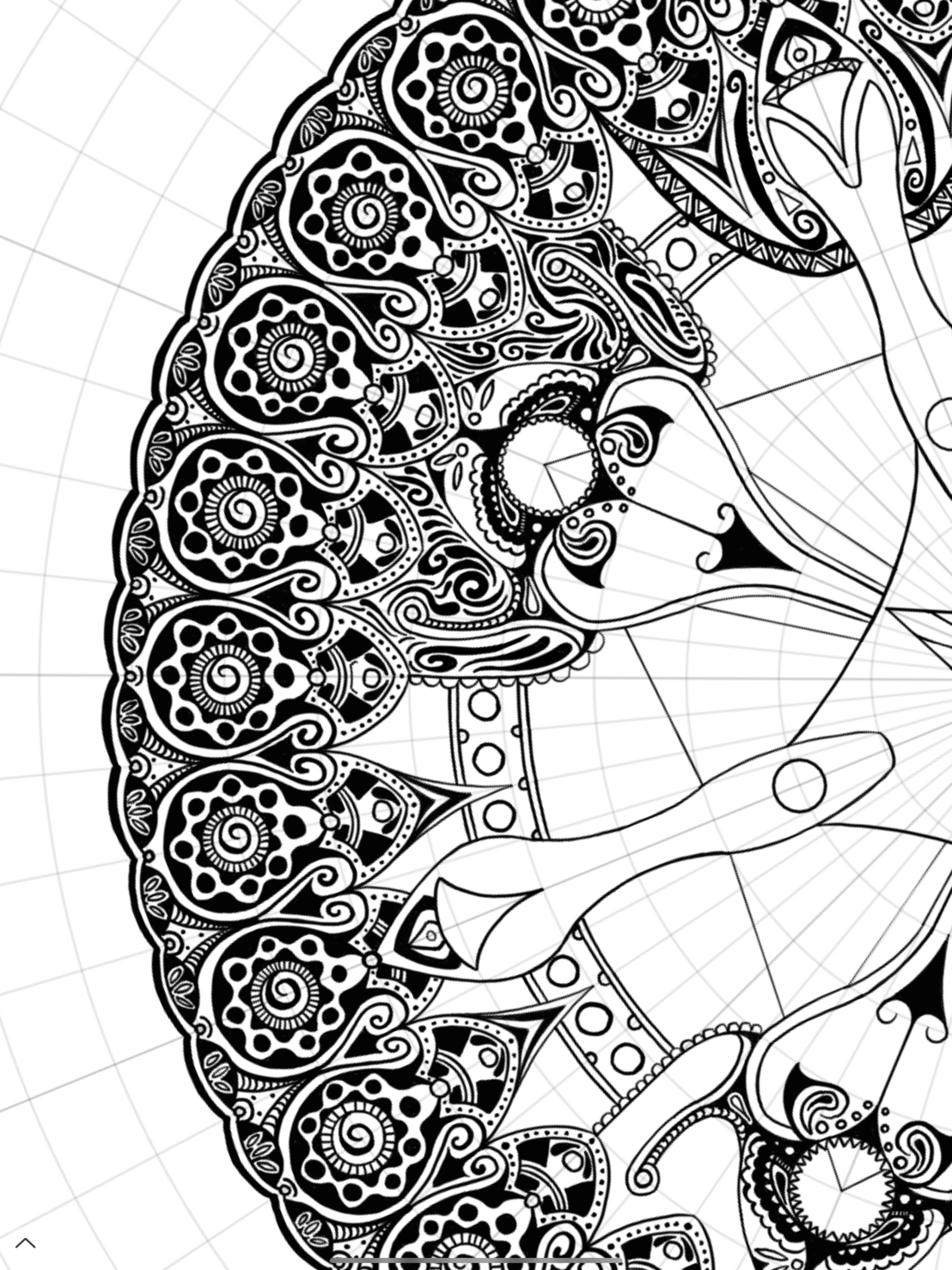 In progress mandala drawing