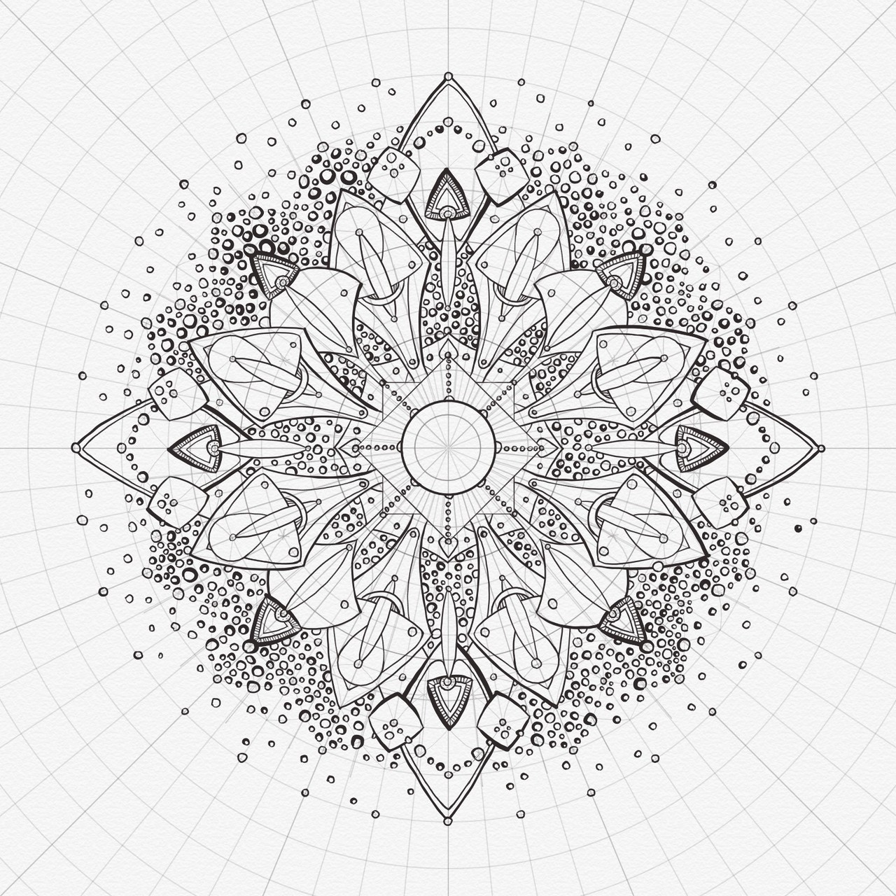 In progress radial symmetry drawing