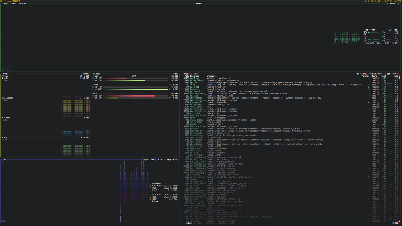 another console-based system monitor with pretty graphs