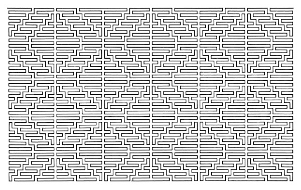 Intricate tiled maze-like pattern drawn created from a single line