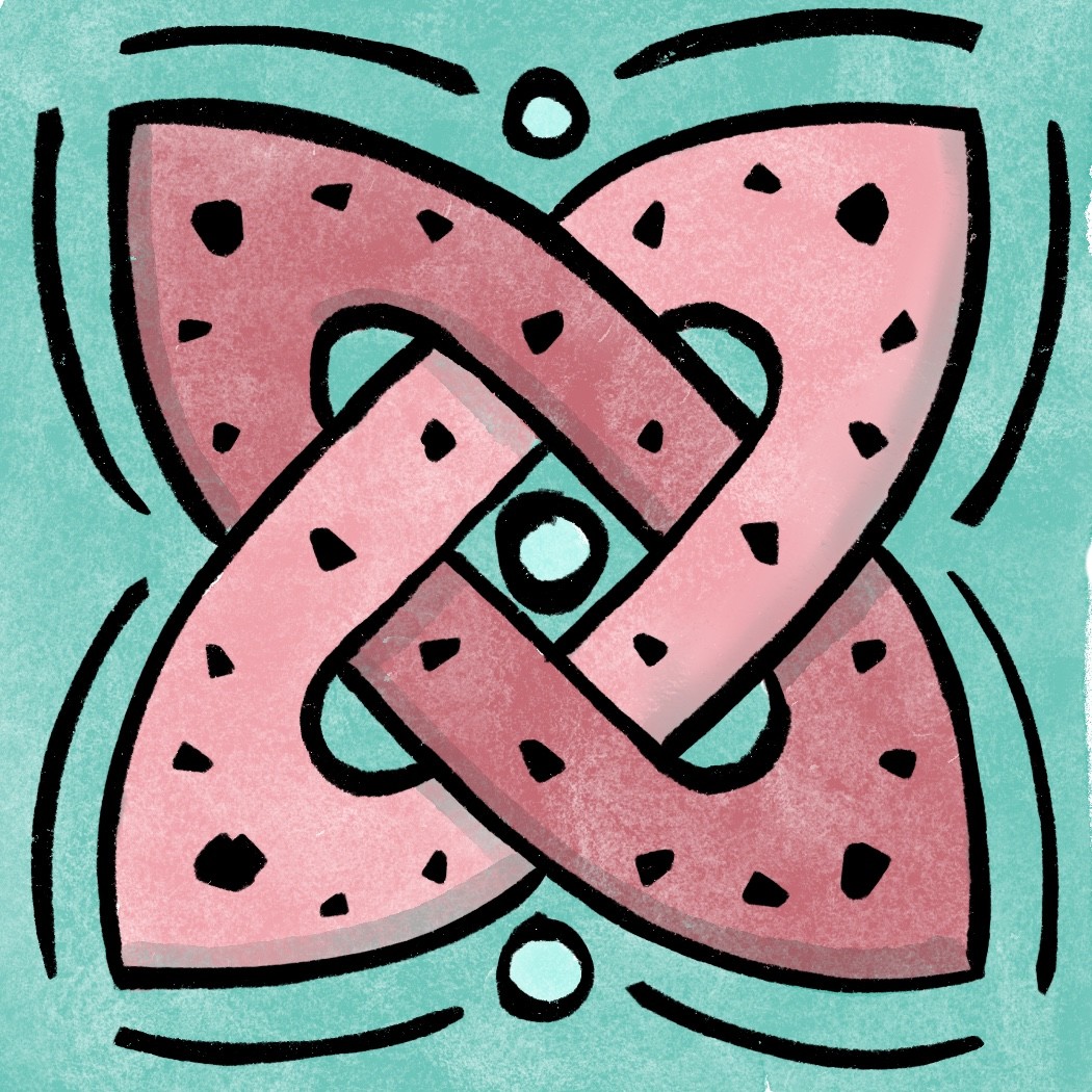Solomon’s knot drawn in a thick cartoony style
