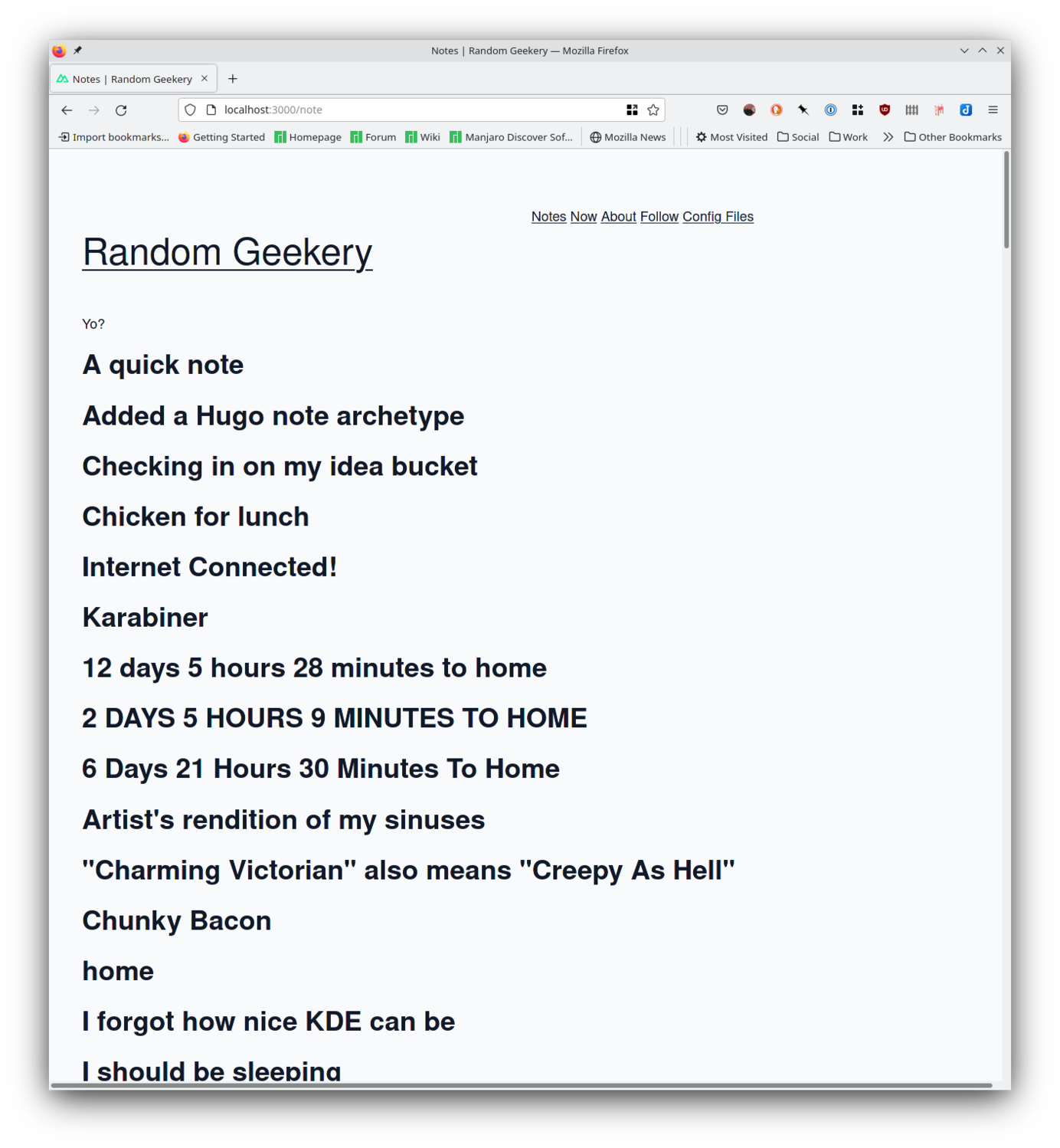 screenshot of note titles in a blog