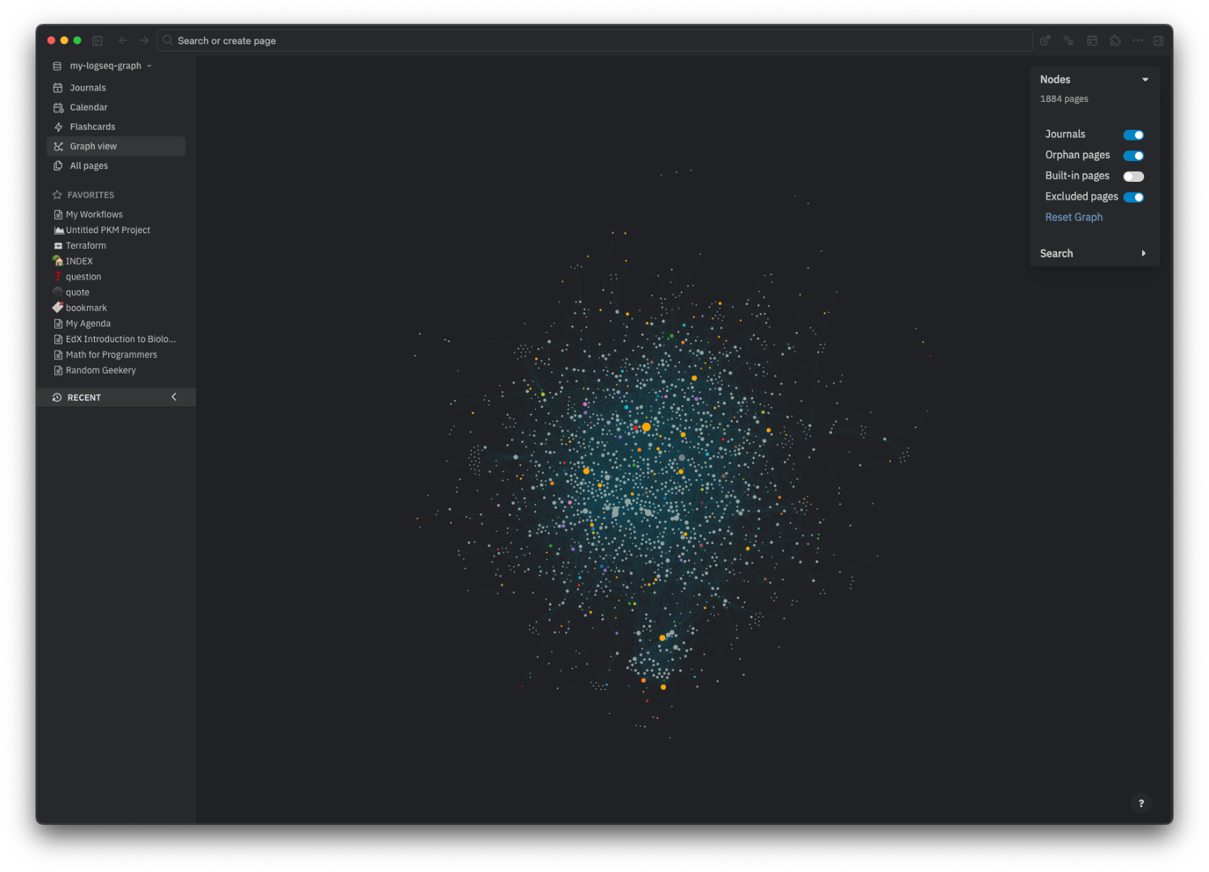 A Logseq graph visualization
