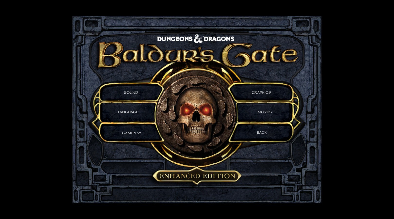 title screen for 2013 enhanced edition of 1998 game Baldur’s Gate