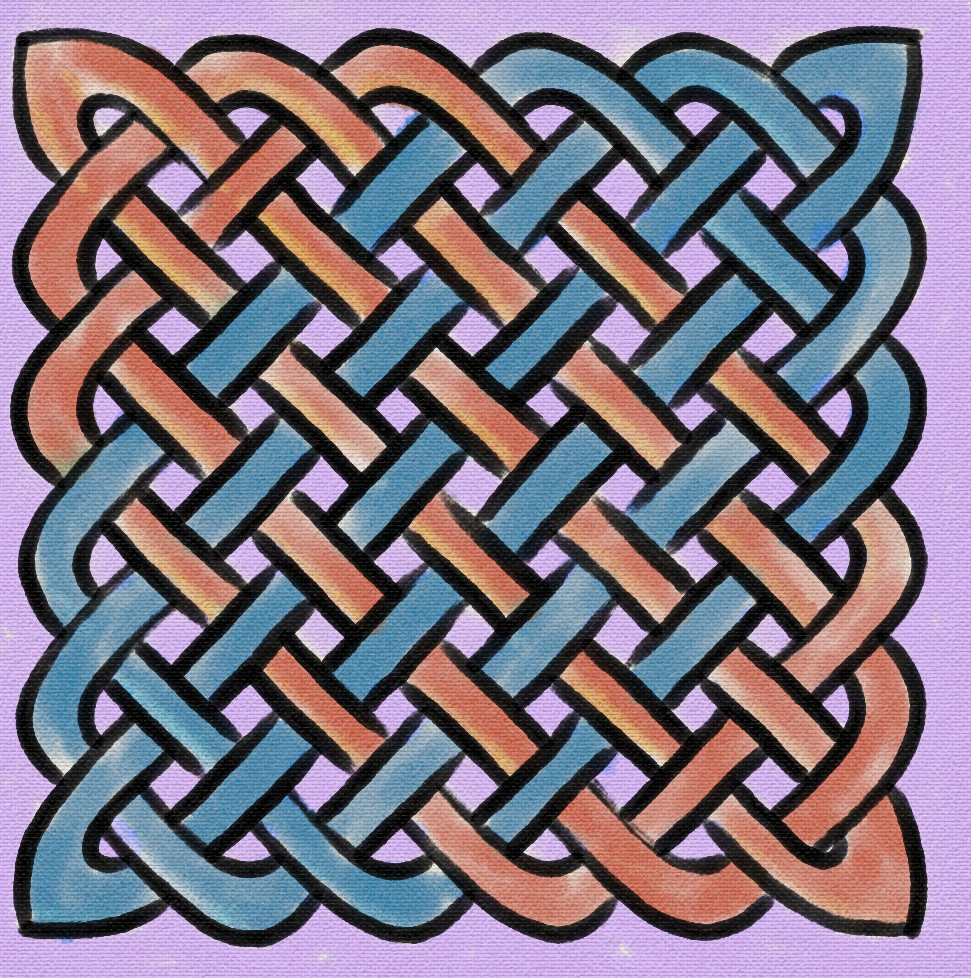 Colorful knotwork panel drawing