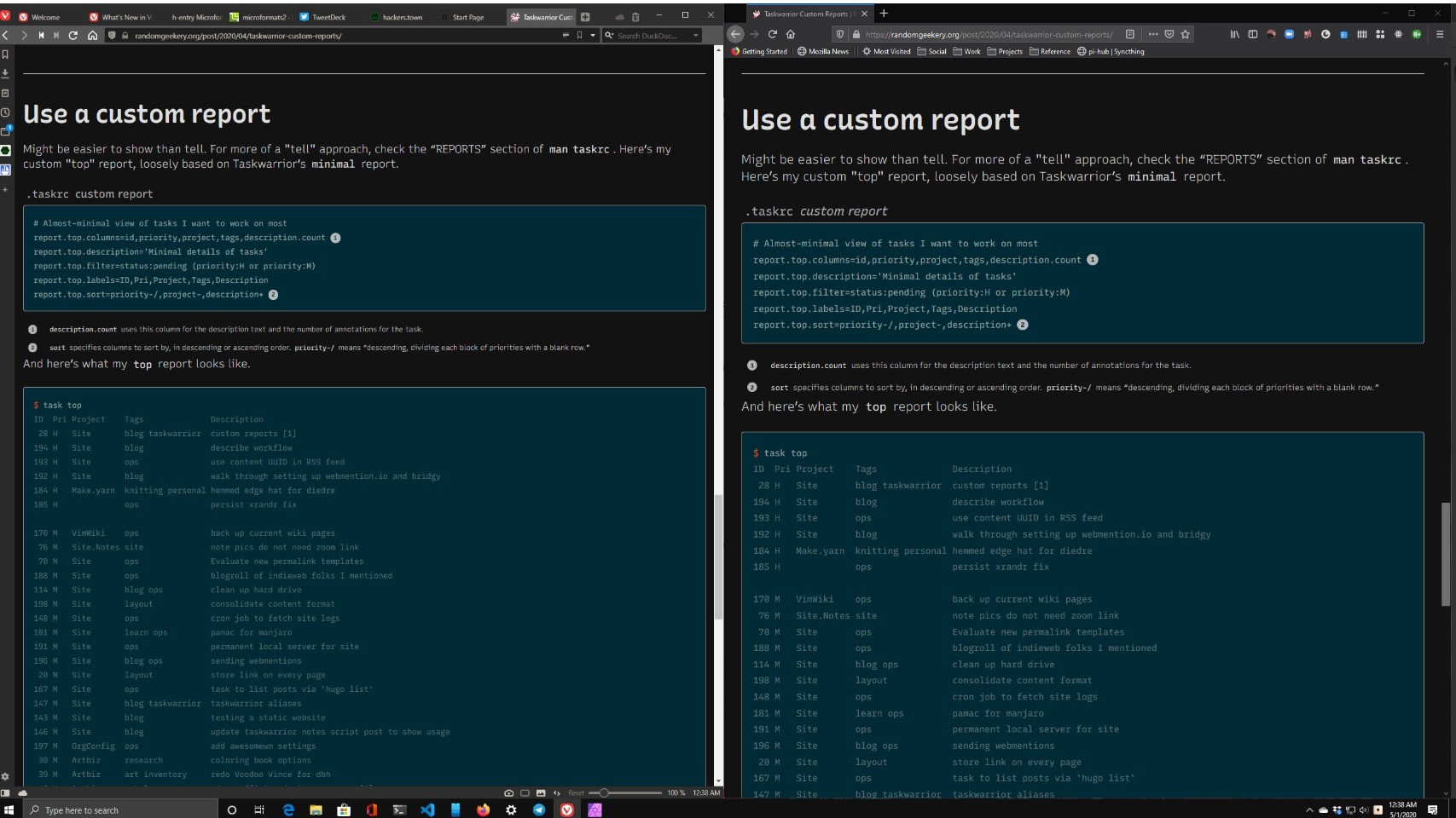 screenshot of Vivaldi and Firefox side by side rendering the same page that makes heavy use of a variable font.