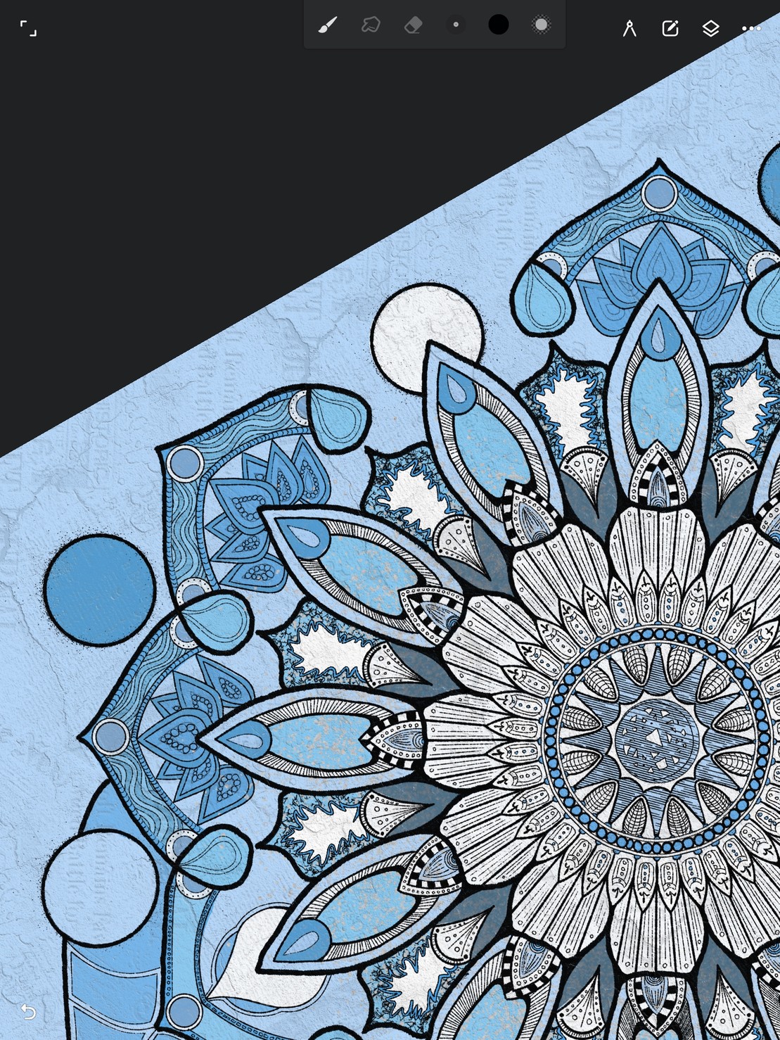 In progress, exceedingly intricate drawing