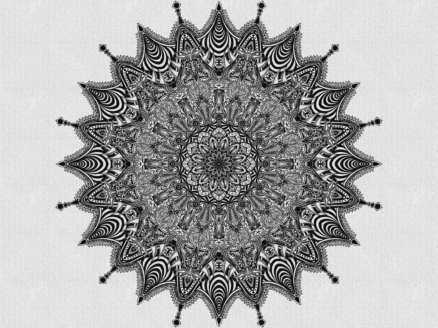 Black and white radial symmetry drawing