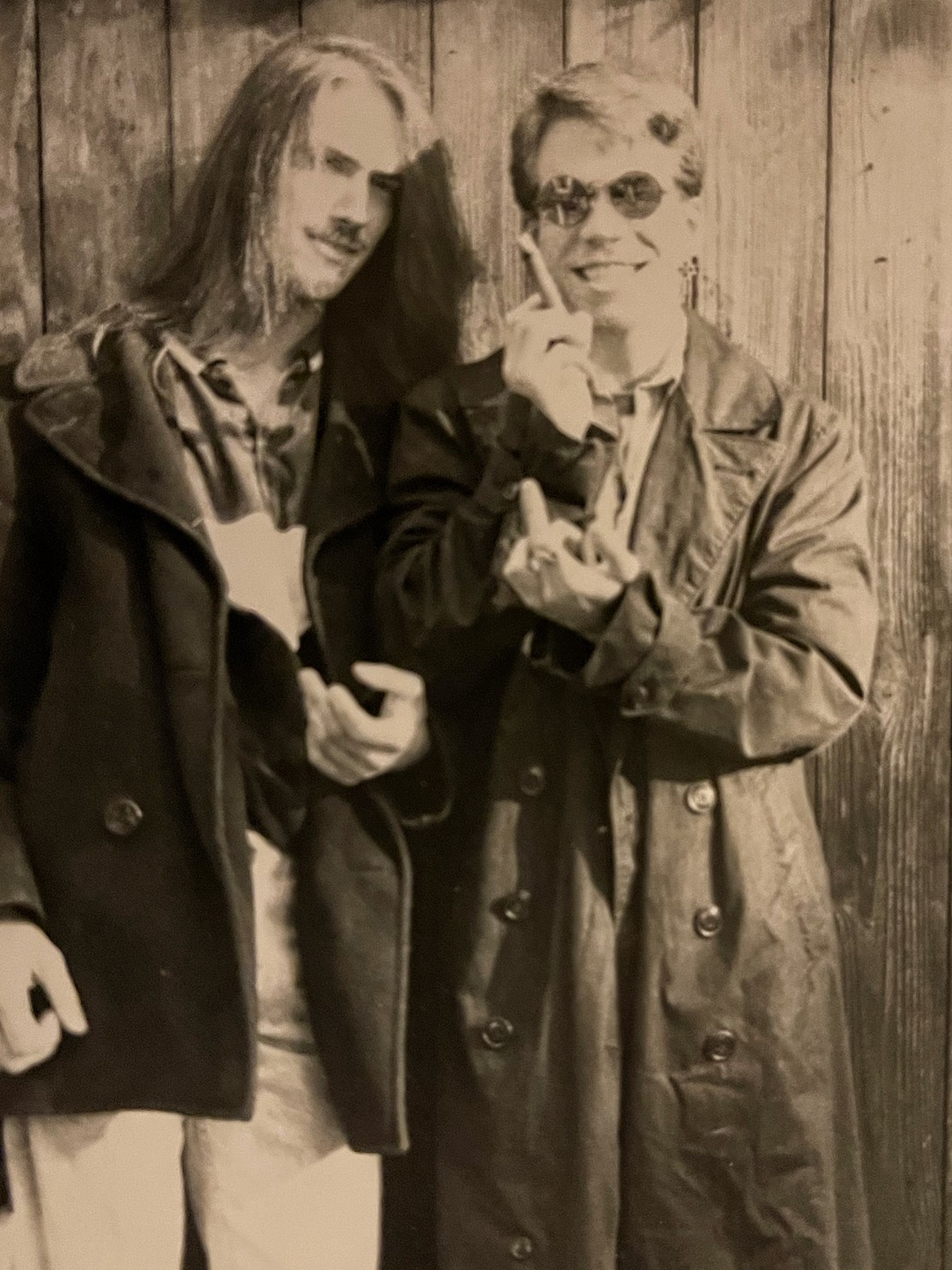 Two young men being hammy