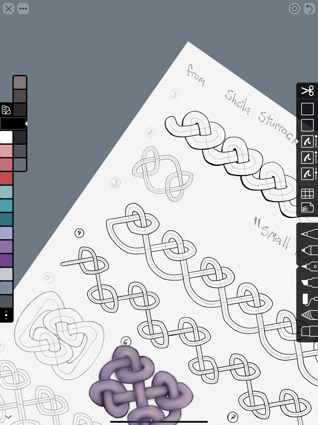 Screenshot of knotwork drawing in Linea Sketch