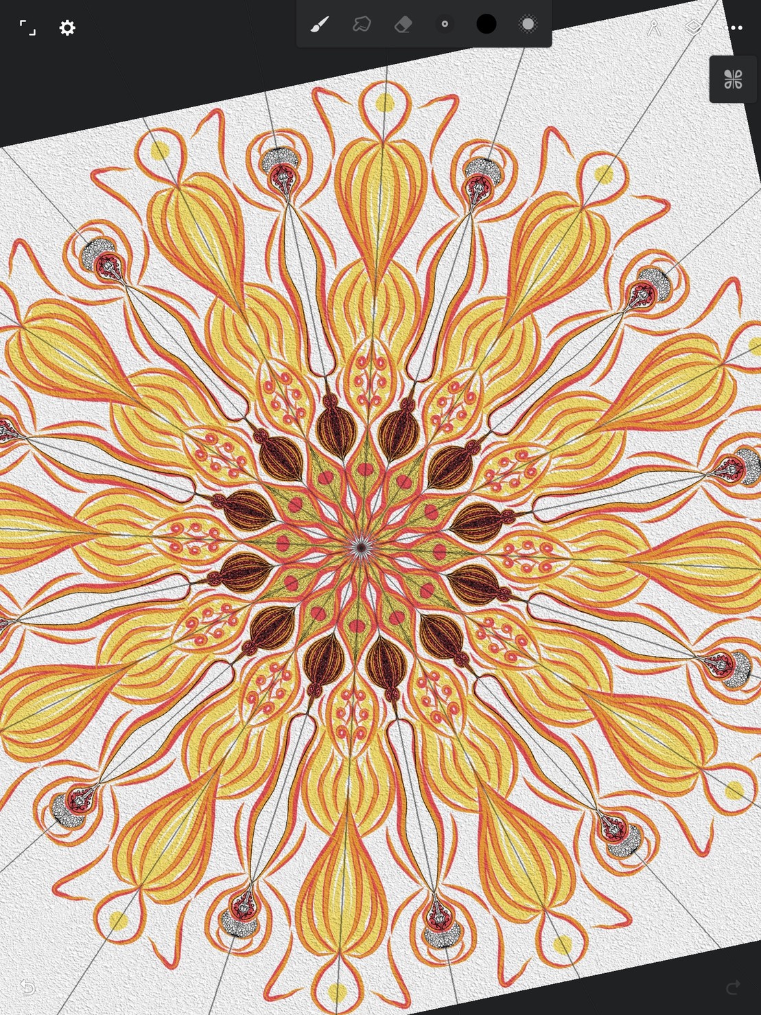 Screenshot of in progress symmetry drawing.