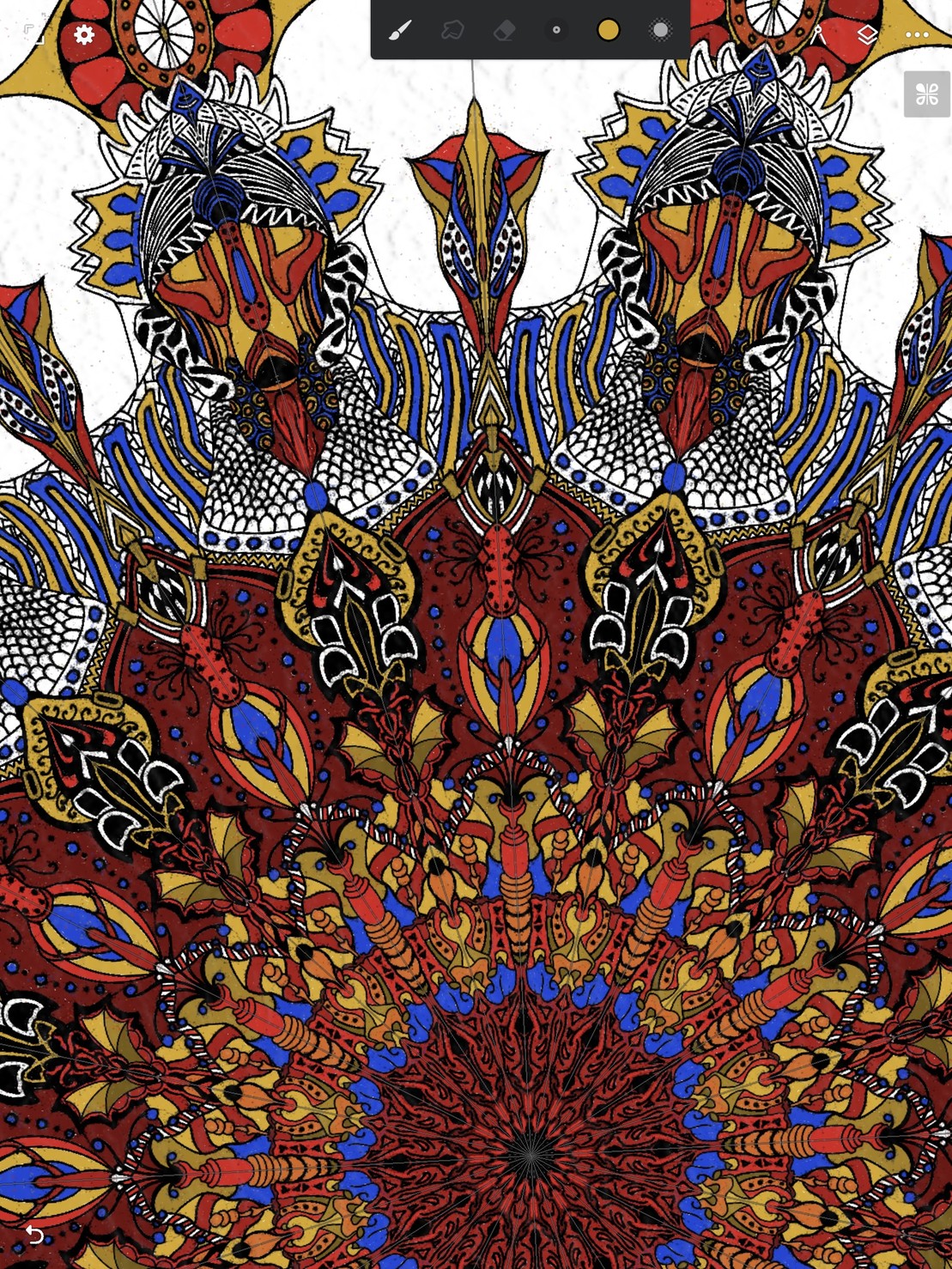 Detailed symmetry drawing in progress
