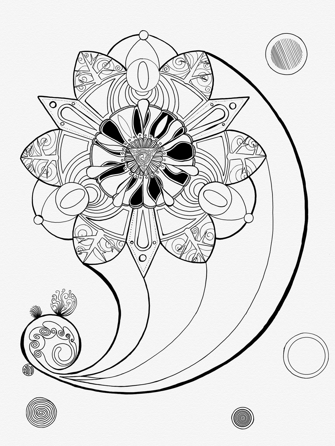 Symmetric line drawing in progress